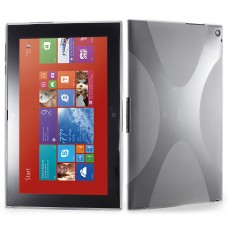 Nokia Lumia 2520 Tablet - Clear Black X Design SoftGel Flexible TPU Protective Tablet Cover Case